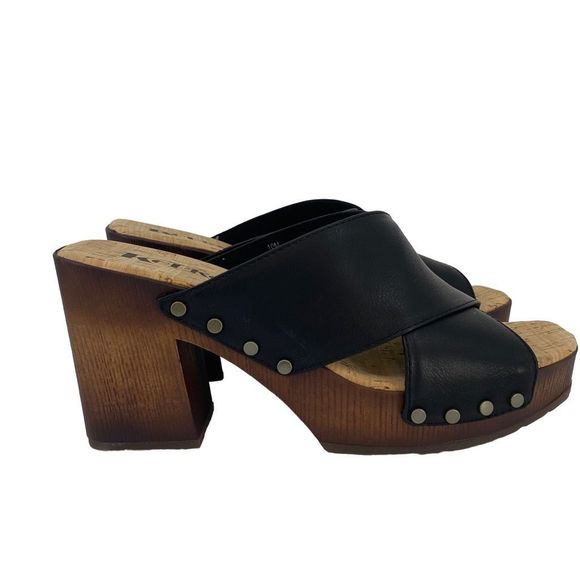 Kork-Ease | Shoes | Korks Lynda Wedge Clogs Sandals Size Vegan Leather  Black Bohemian Casual | Poshmark